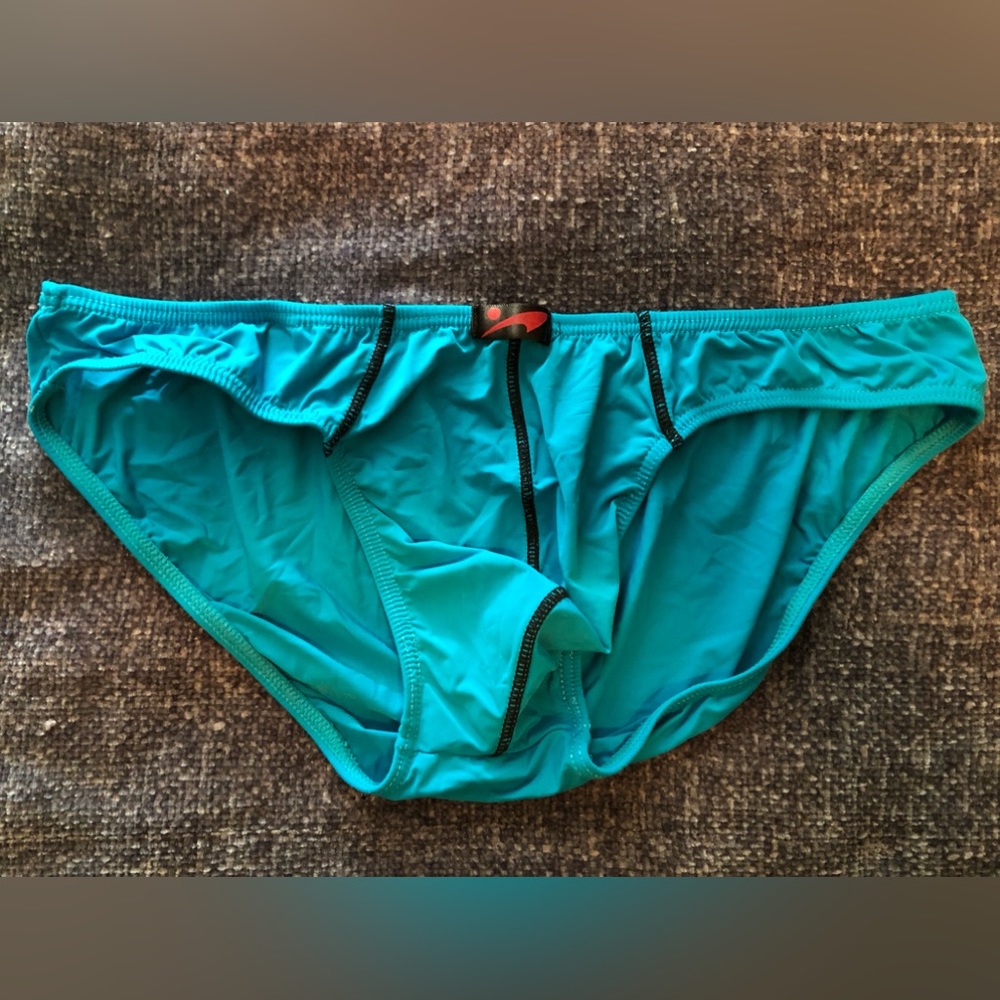 Used Turquoise sexy nude Men’s Bikini Briefs by Lonjo